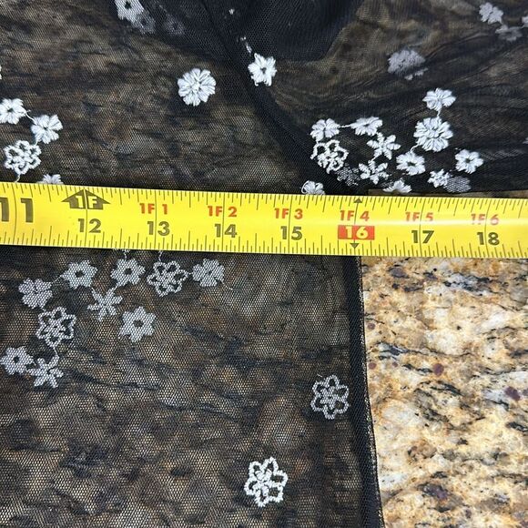 Zara Floral Embroidery Long Sleeve Sheer Maxi Dress In Black Size XS - Picture 6 of 8